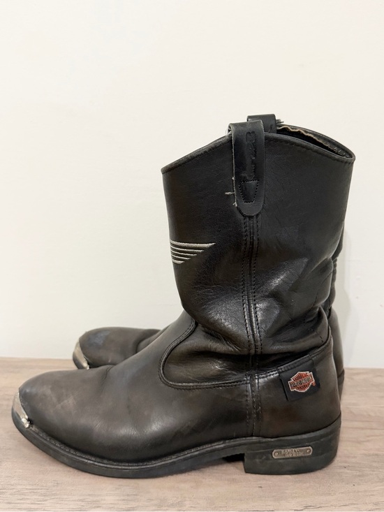 Harley Davidson 11.5 Motorcycles Embroidered Leather Vintage MADE in USA Boots main image 2